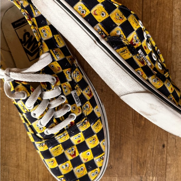 Vans X SpongeBob SquarePants Checkered Blue and Yellow Sneakers - Picture 2 of 10